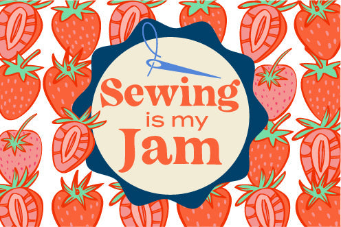 Sewing is My Jam Jar-Red Strawberry