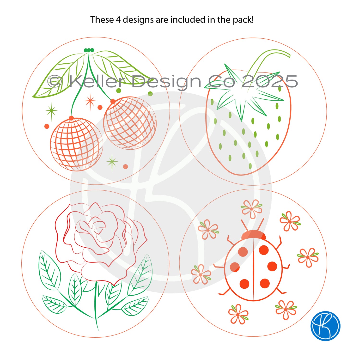 DIY Embroidery Patch Kit-Red Fruits Pack - PREORDER!
