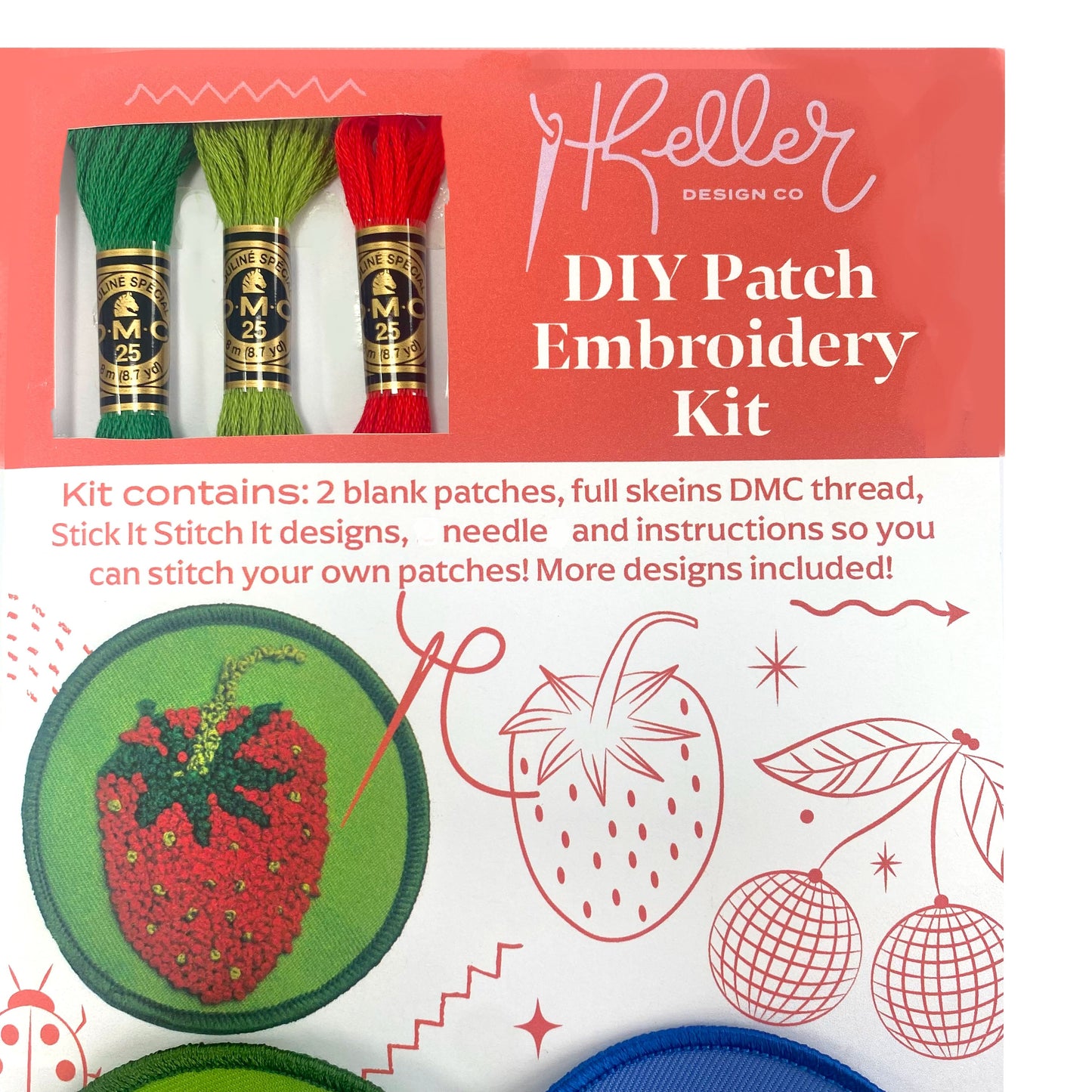 DIY Embroidery Patch Kit-Red Fruits Pack - PREORDER!