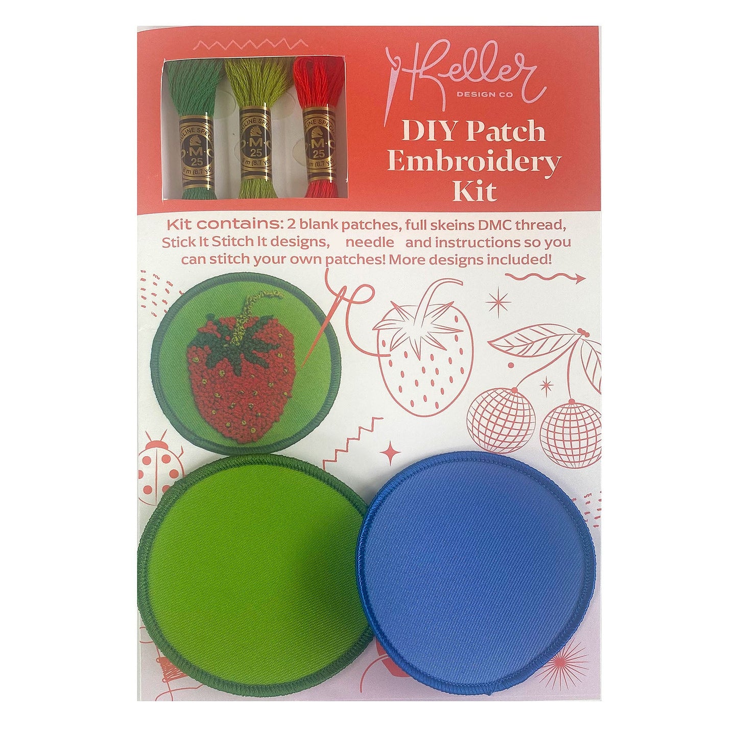 DIY Embroidery Patch Kit-Red Fruits Pack