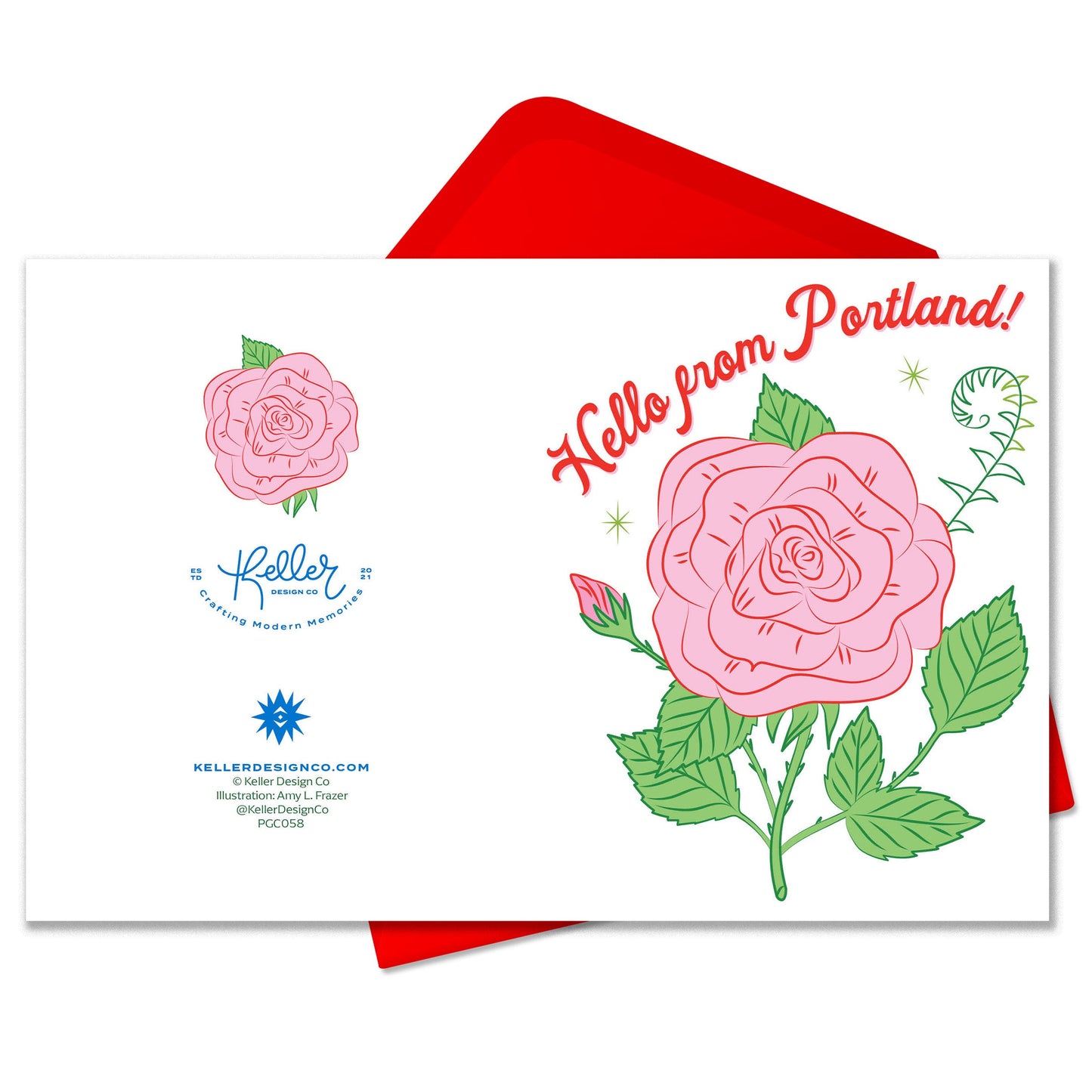 Hello from Portland ! Rose Greeting Card