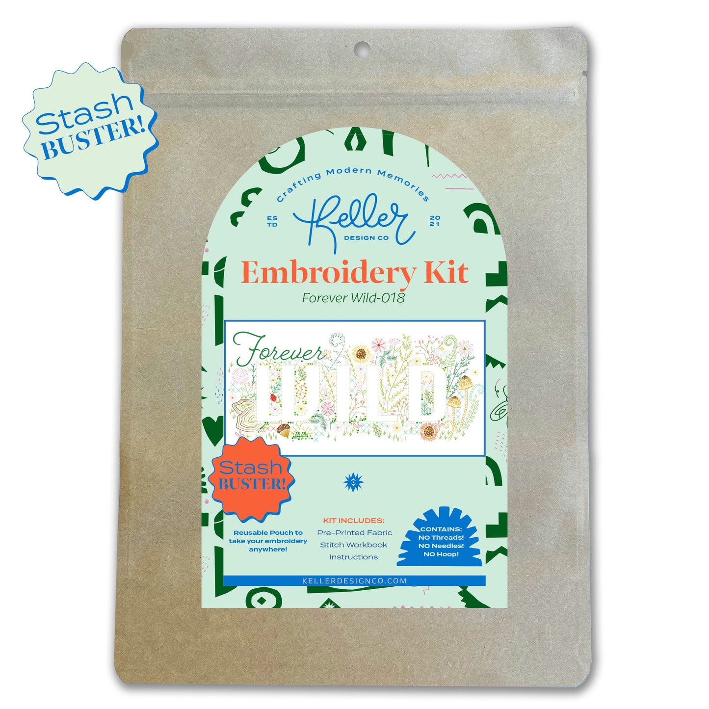 Stash Buster! Forever Wild Embroidery Kit-Wholesale