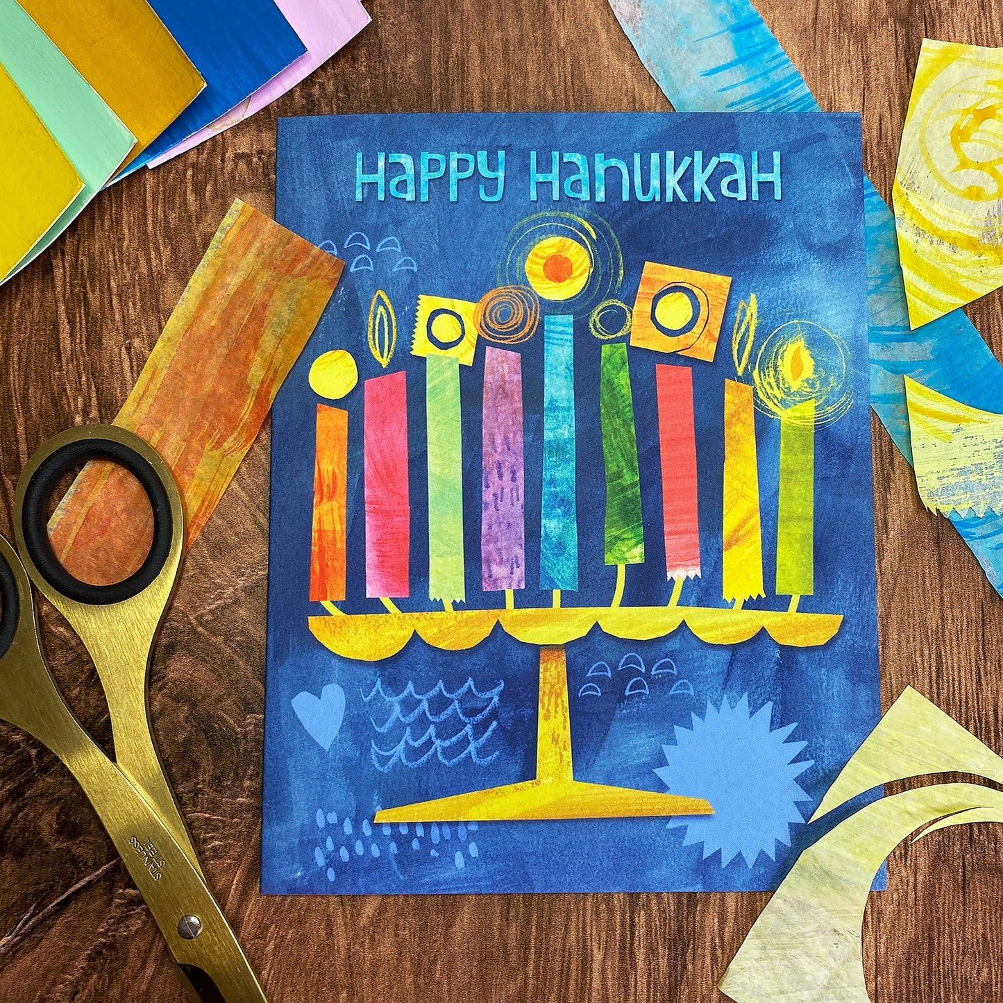 Happy Hanukkah Menorah Greeting Card-Wholesale