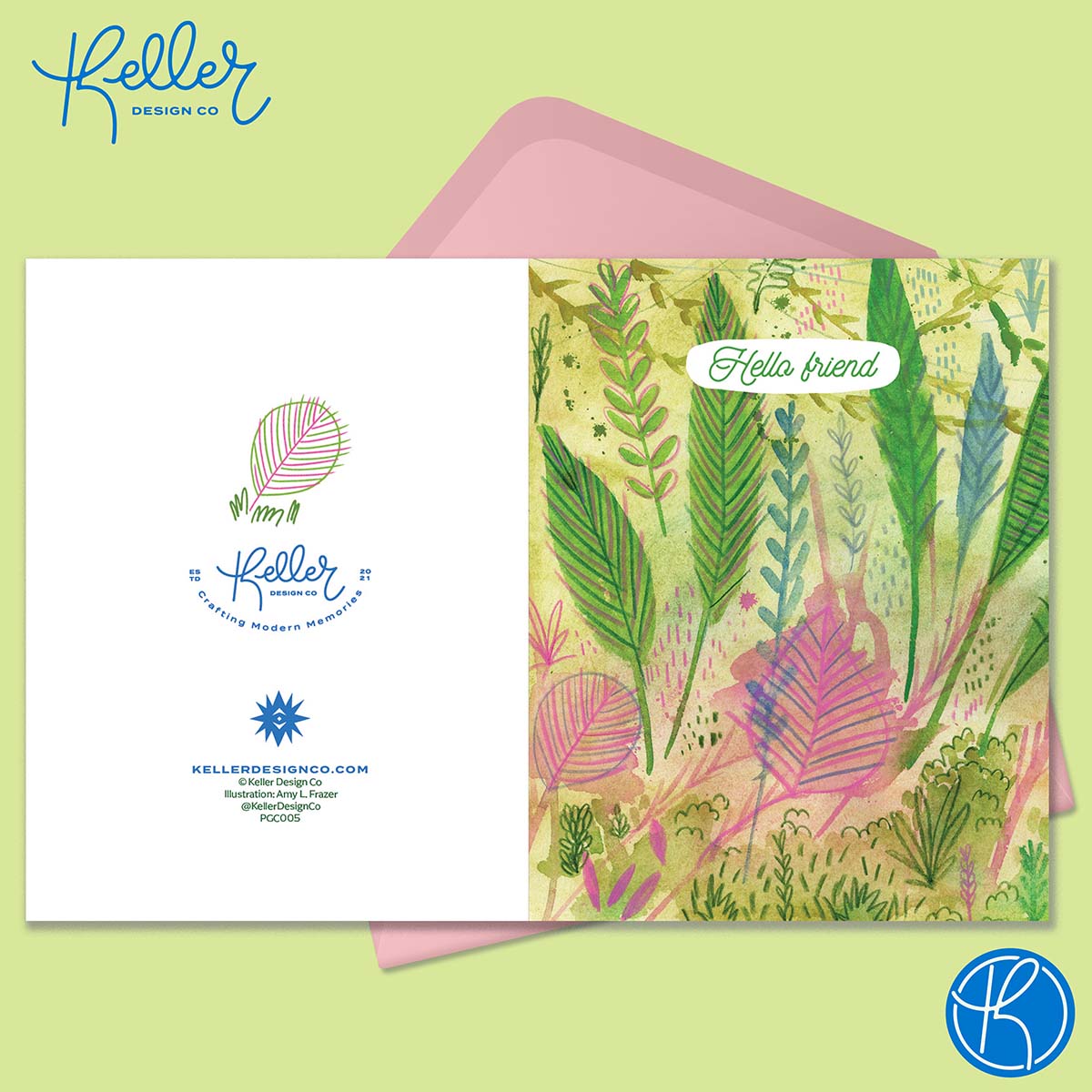 Hello Friend Floral Greeting Card-Wholesale