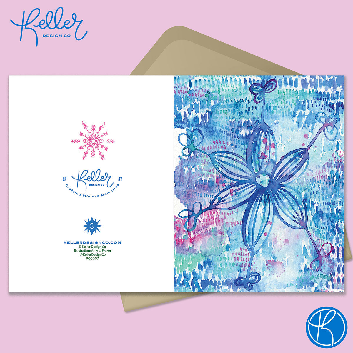 Let It Snow Snowflake 2 Greeting Card-Wholesale