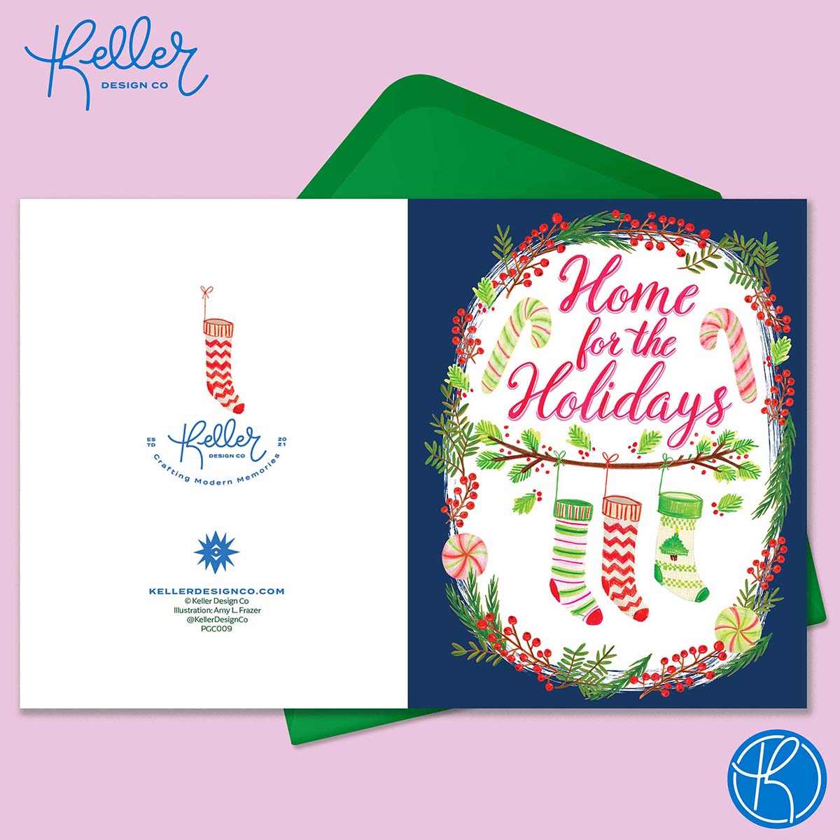 Boxed Set of 8 Cards-Home for the Holidays Greeting Cards-Wholesale