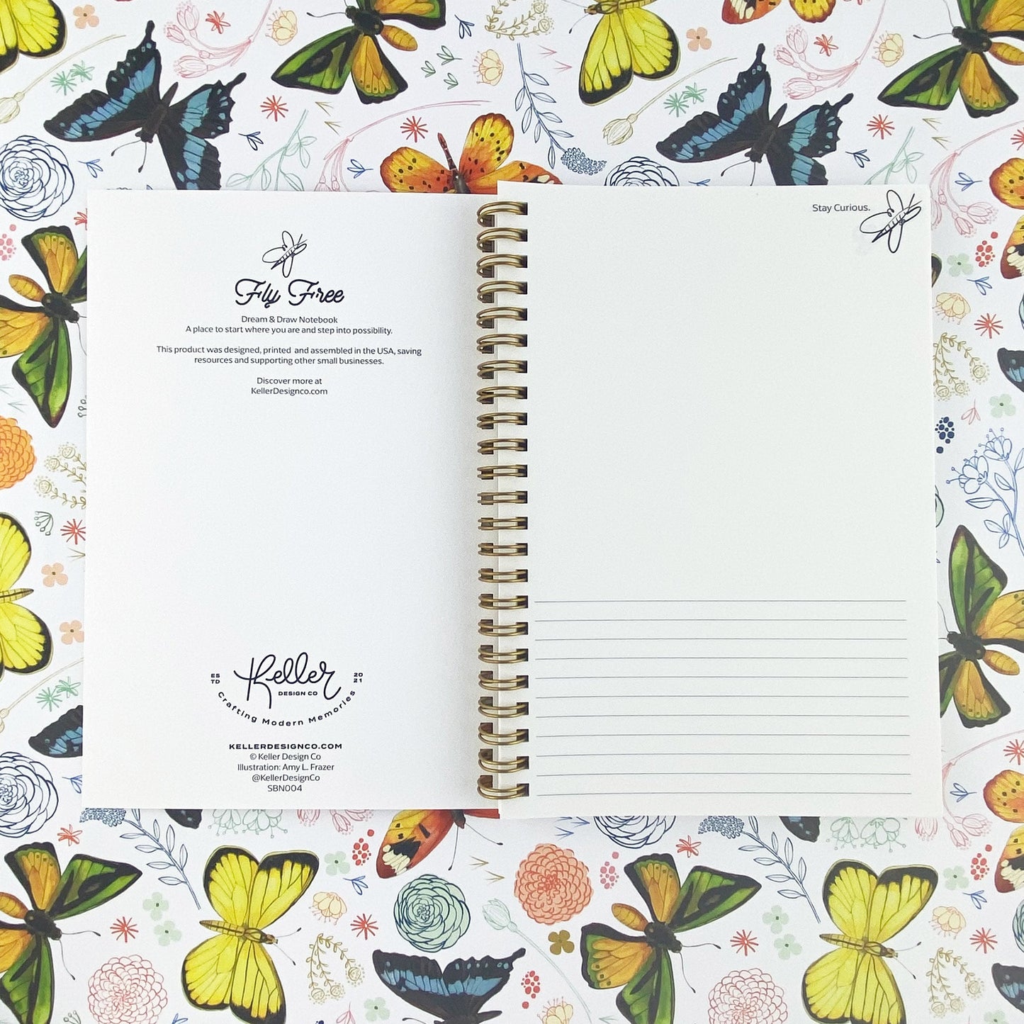 Butterflies- She Flies-5.5”x8” Big Ideas Spiral Bound Notebook-Wholesale