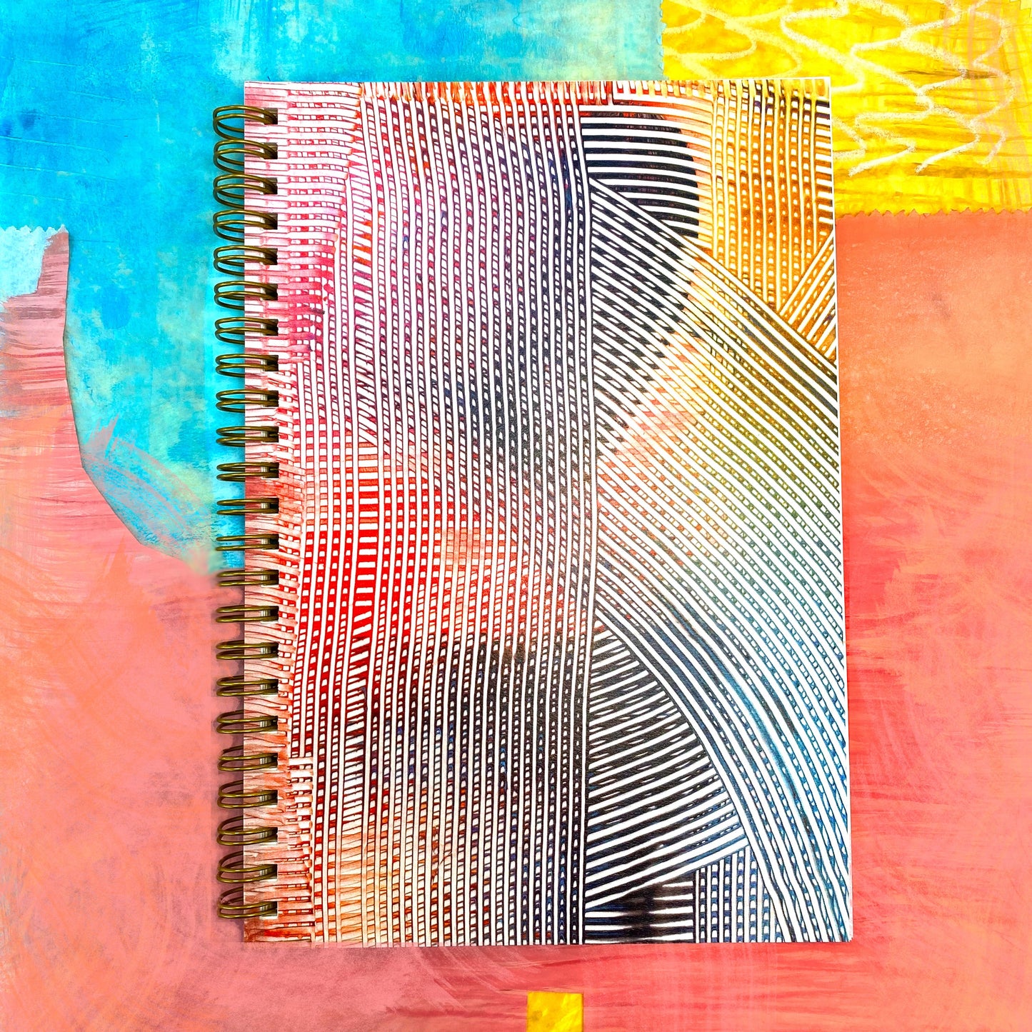 Curves Ahead:Faded Brights No.2-5.5”x8”- Big Ideas Spiral Bound Notebook-Wholesale