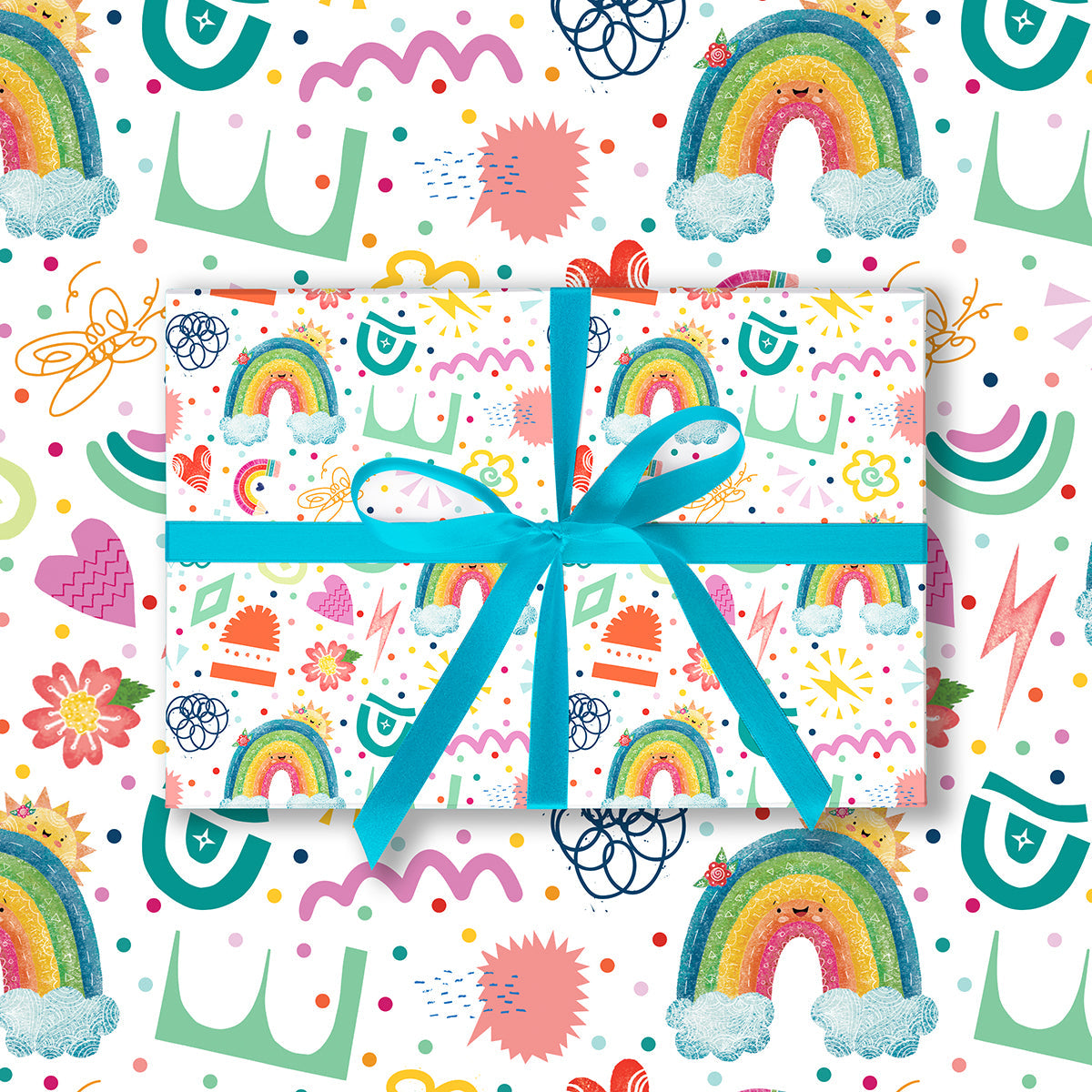 Emiko Rainbow Mix Gift Wrap-3 Sheets-Wholesale