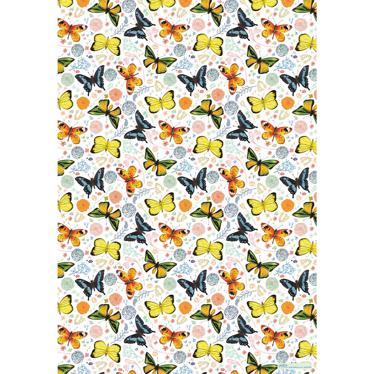 Butterflies on White Gift Wrap-3 Sheets-Wholesale
