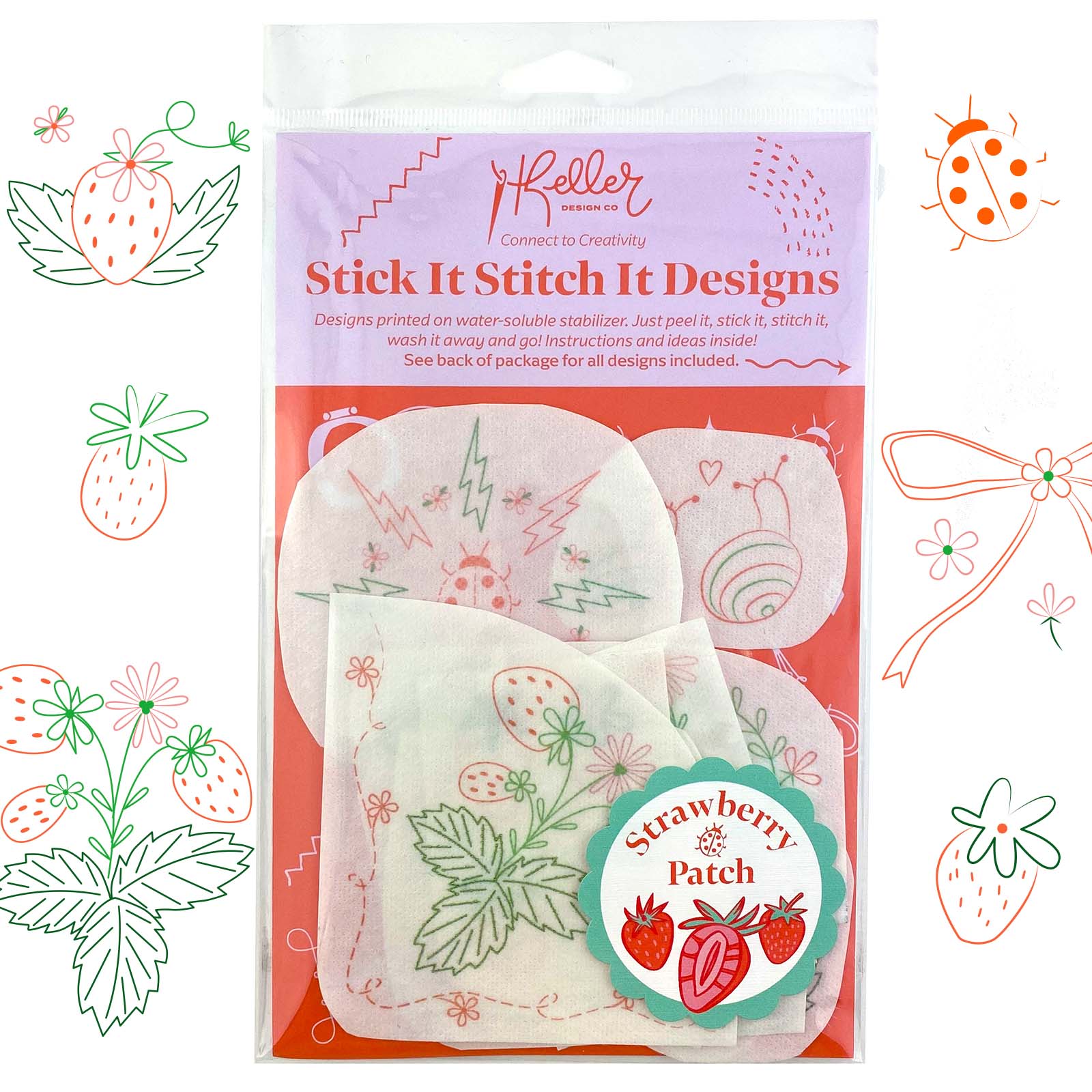 Stick it Stitch It Strawberry Patch Embroidery Kit