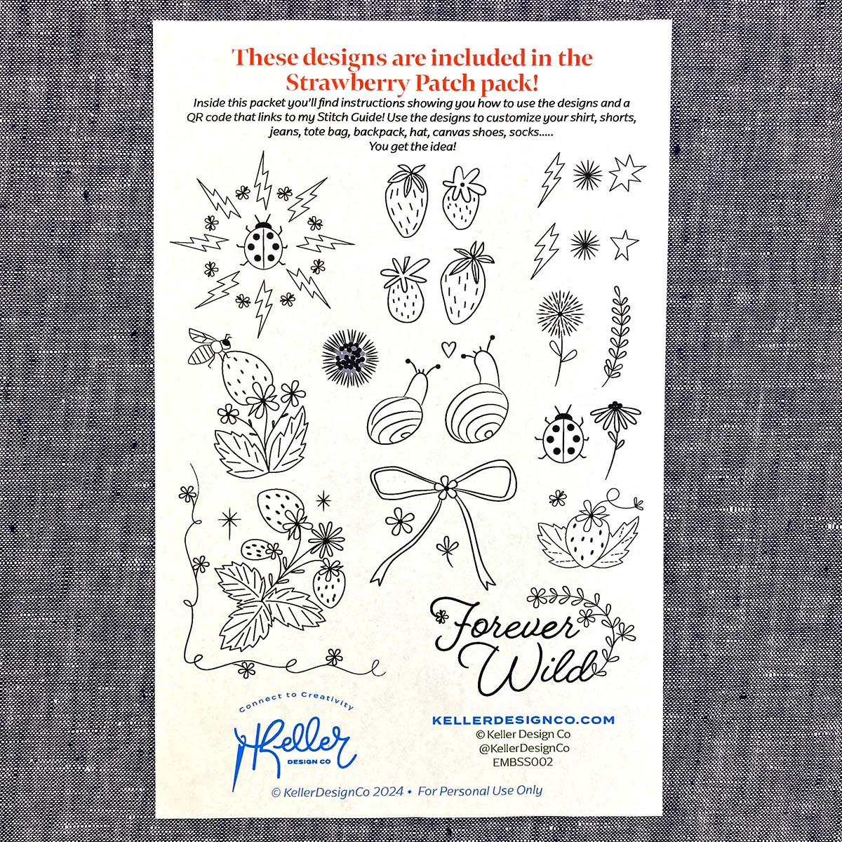 Stick it Stitch It Strawberry Patch Embroidery Kit