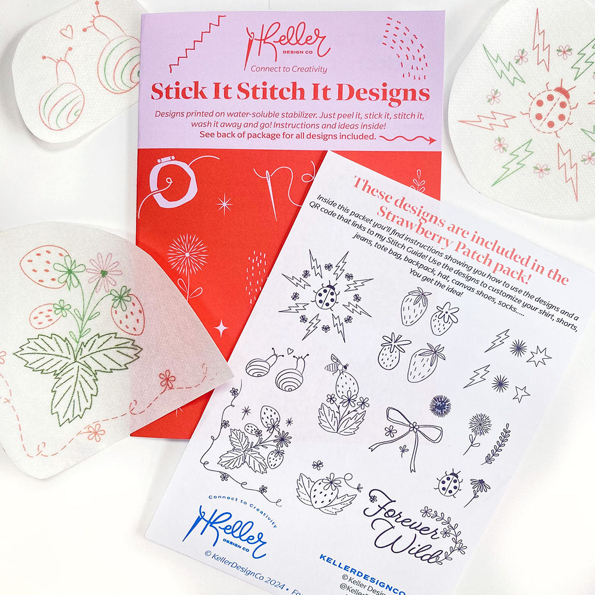 Stick it Stitch It Strawberry Patch Embroidery Kit