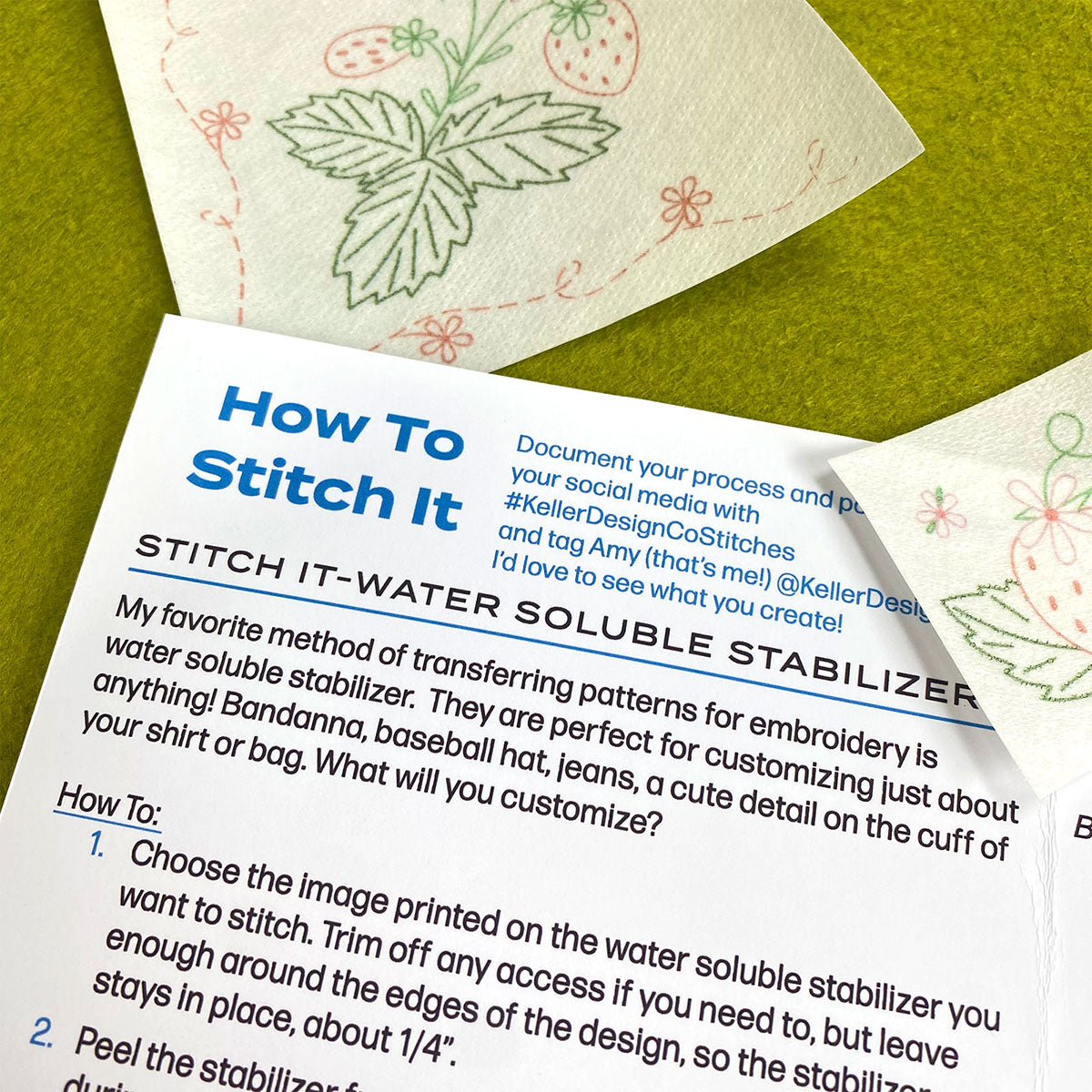 Stick it Stitch It Strawberry Patch Embroidery Kit