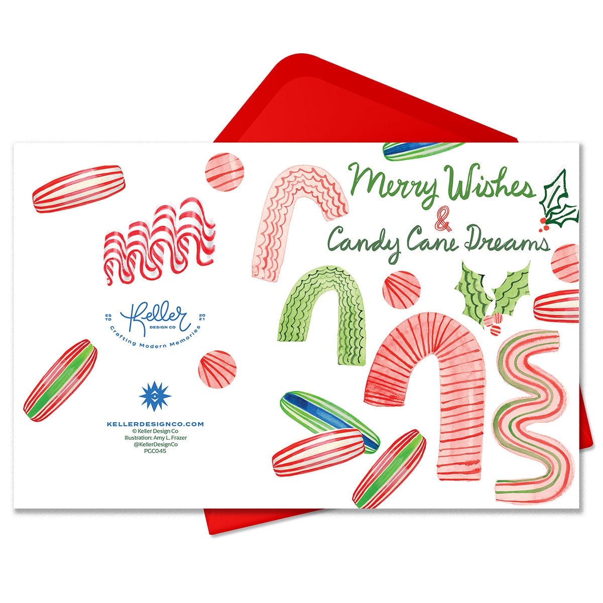 Merry Wishes and Candy Cane Dreams Holiday A2 Greeting Card