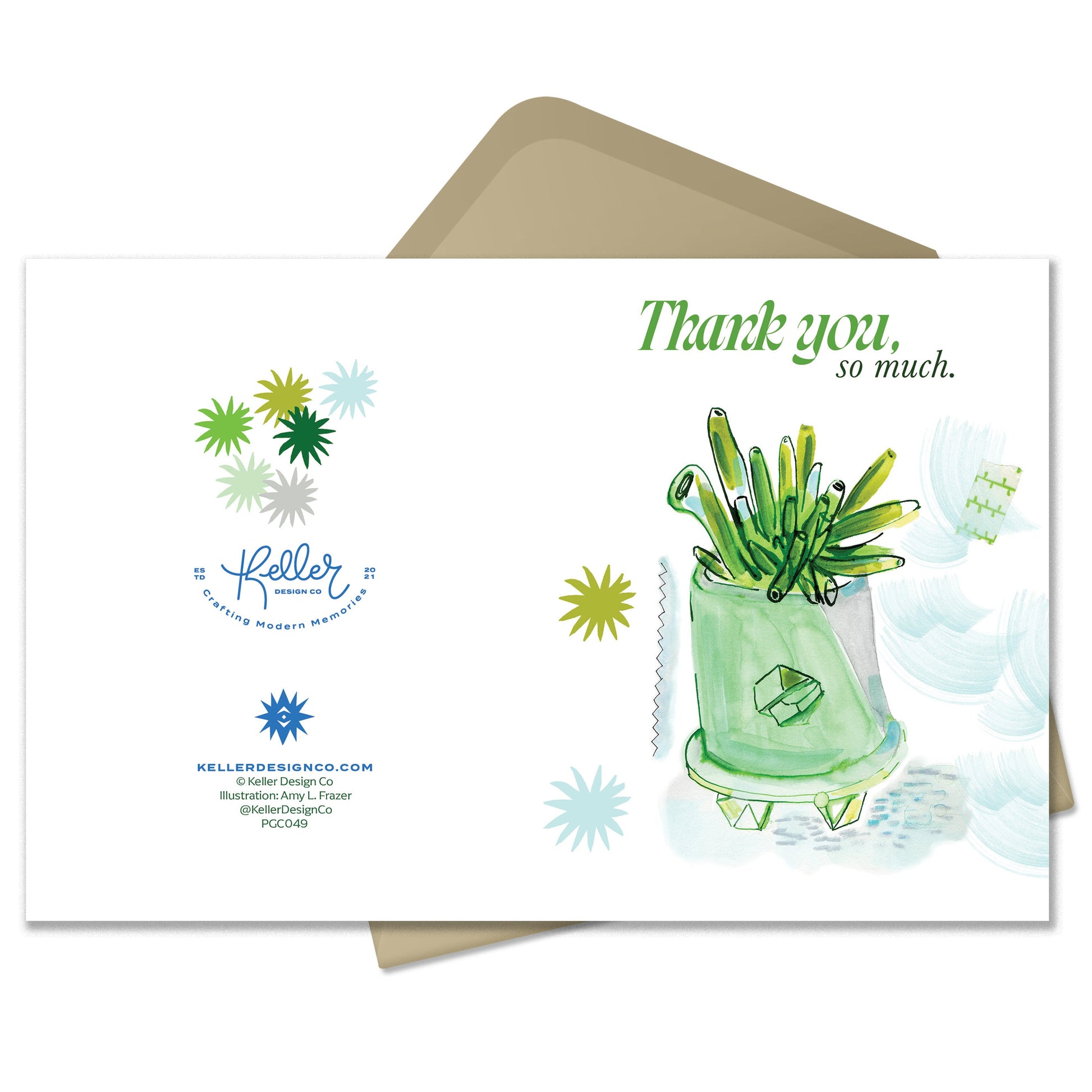 succulent card Thank You Succulent Greeting Card – kellerdesignco-wholesale.com