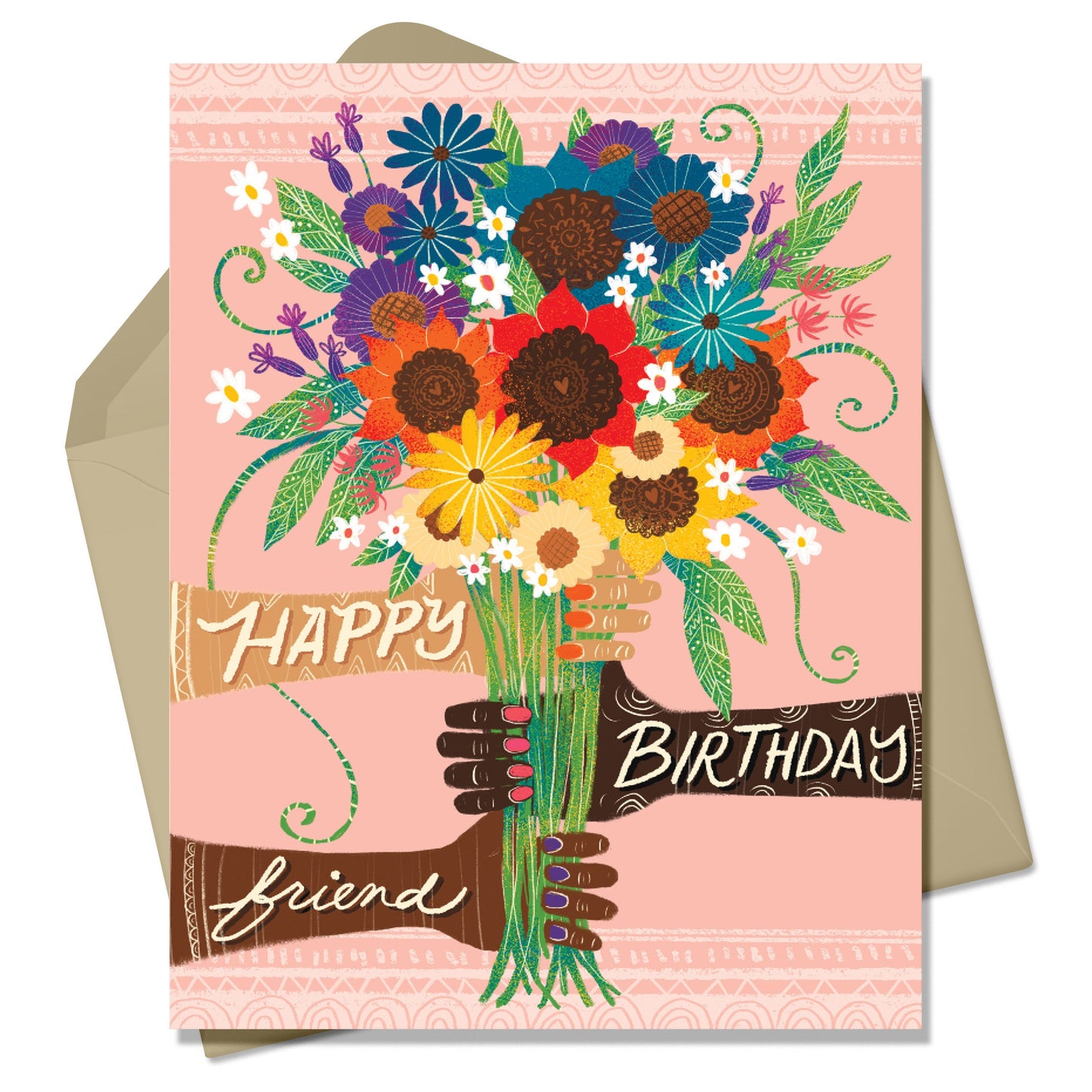 Happy Birthday Friend by Emiko Rainbow Greeting Card