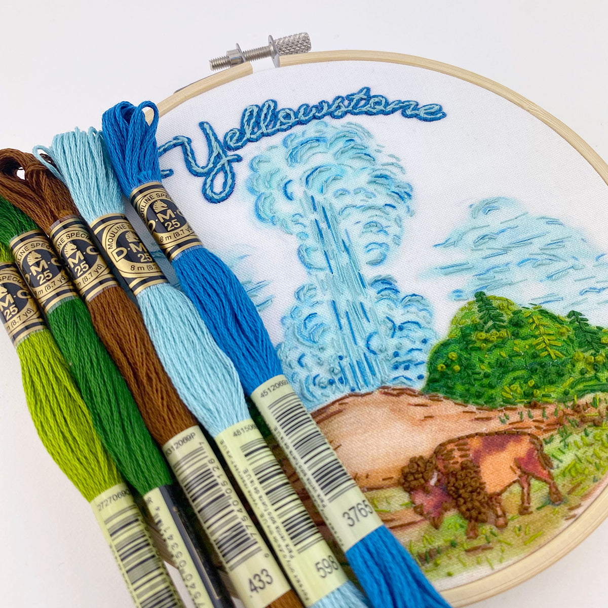 Yellowstone National Park Embroidery Kit  Detail