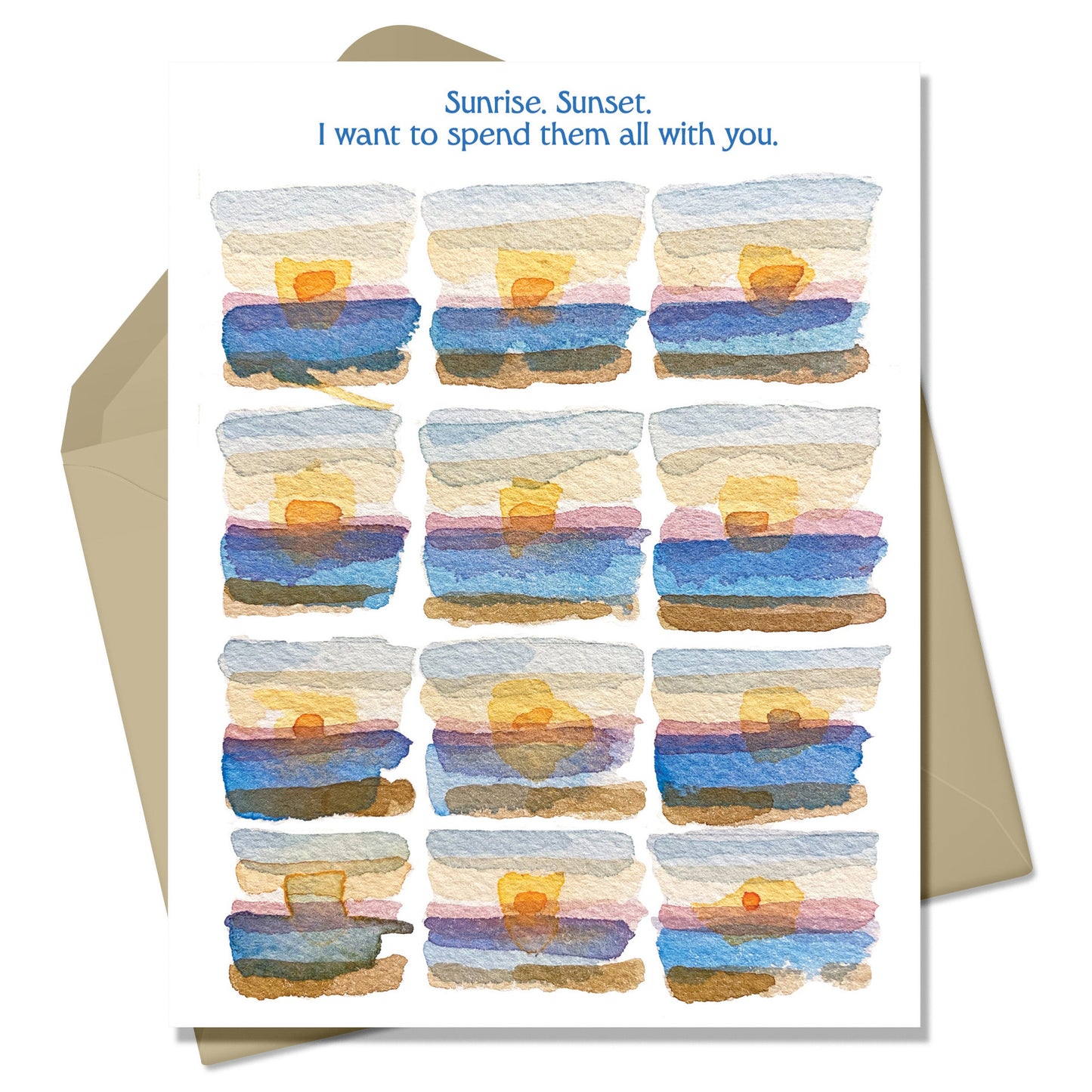 Sunrise Sunset. I want to spend them all with you Greeting Card-Wholesale