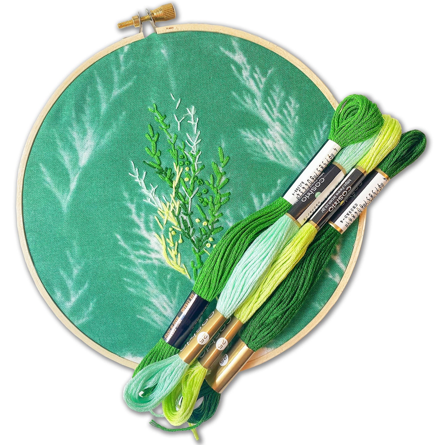 Cyanotype Abundance (Green) Embroidery Kit-Wholesale