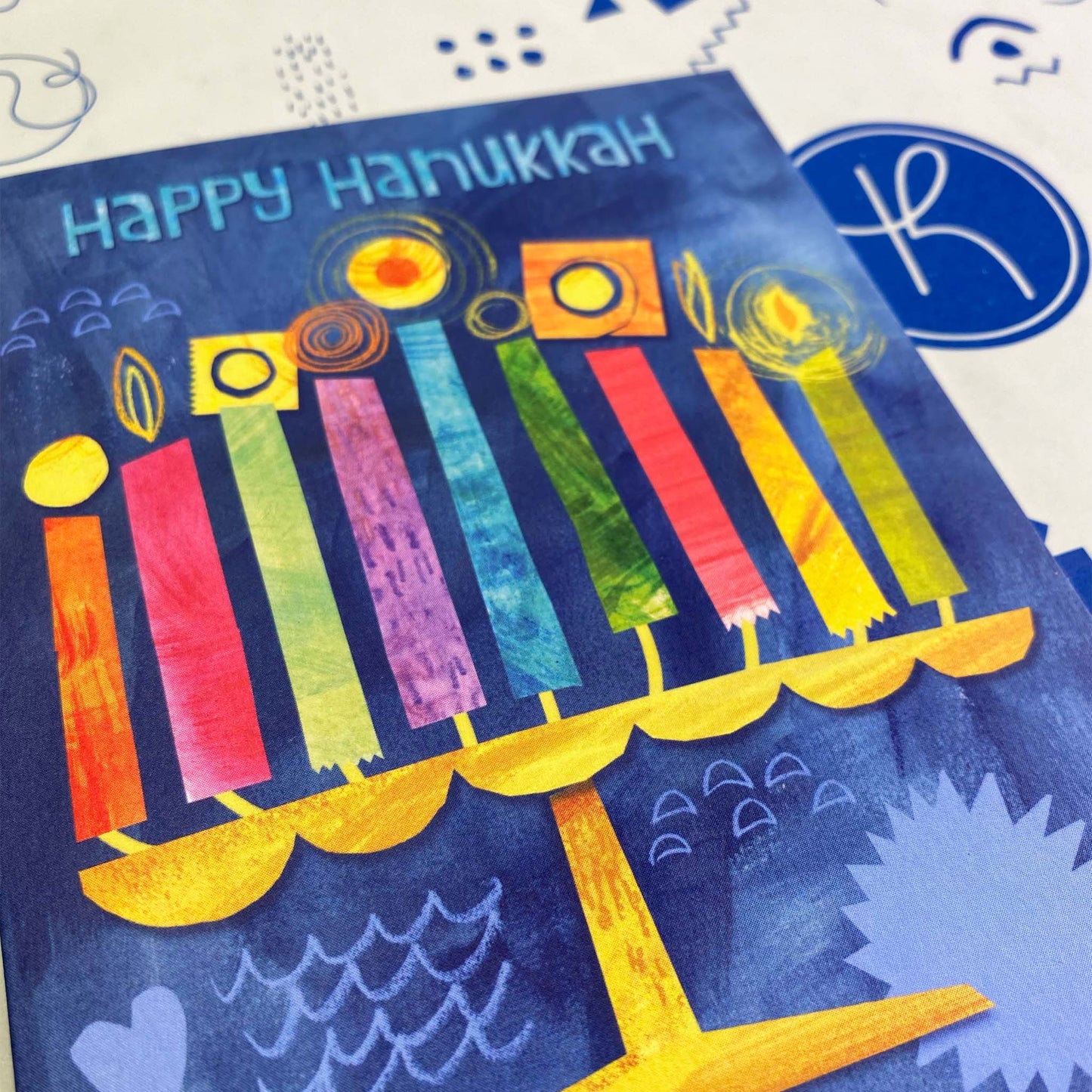 Happy Hanukkah Menorah Greeting Card-Wholesale