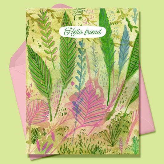 Hello Friend Floral Greeting Card-Wholesale