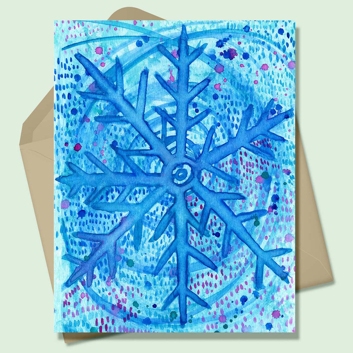 Let It Snow Snowflake 1 Greeting Card-Wholesale