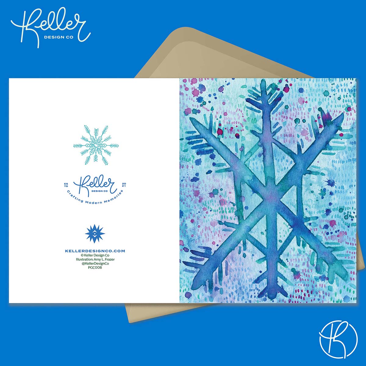 Let It Snow Snowflake 3 Greeting Card-Wholesale