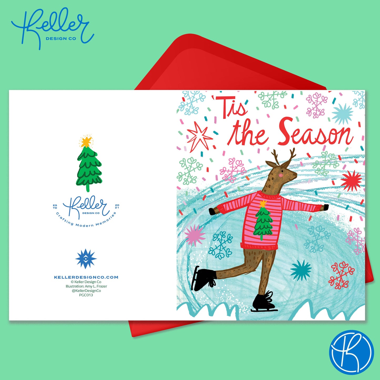 Boxed Set of 8 Cards-Tis the Season Greeting Cards