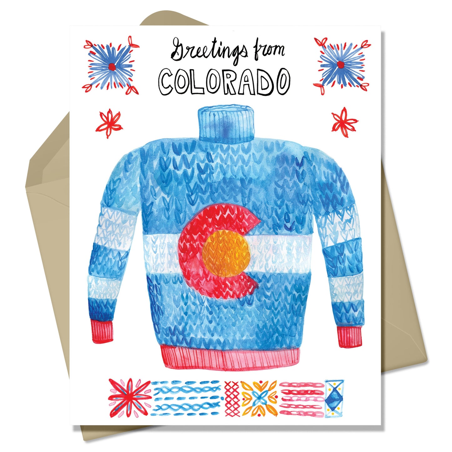 Greetings from Colorado Sweater Greeting Card-Wholesale