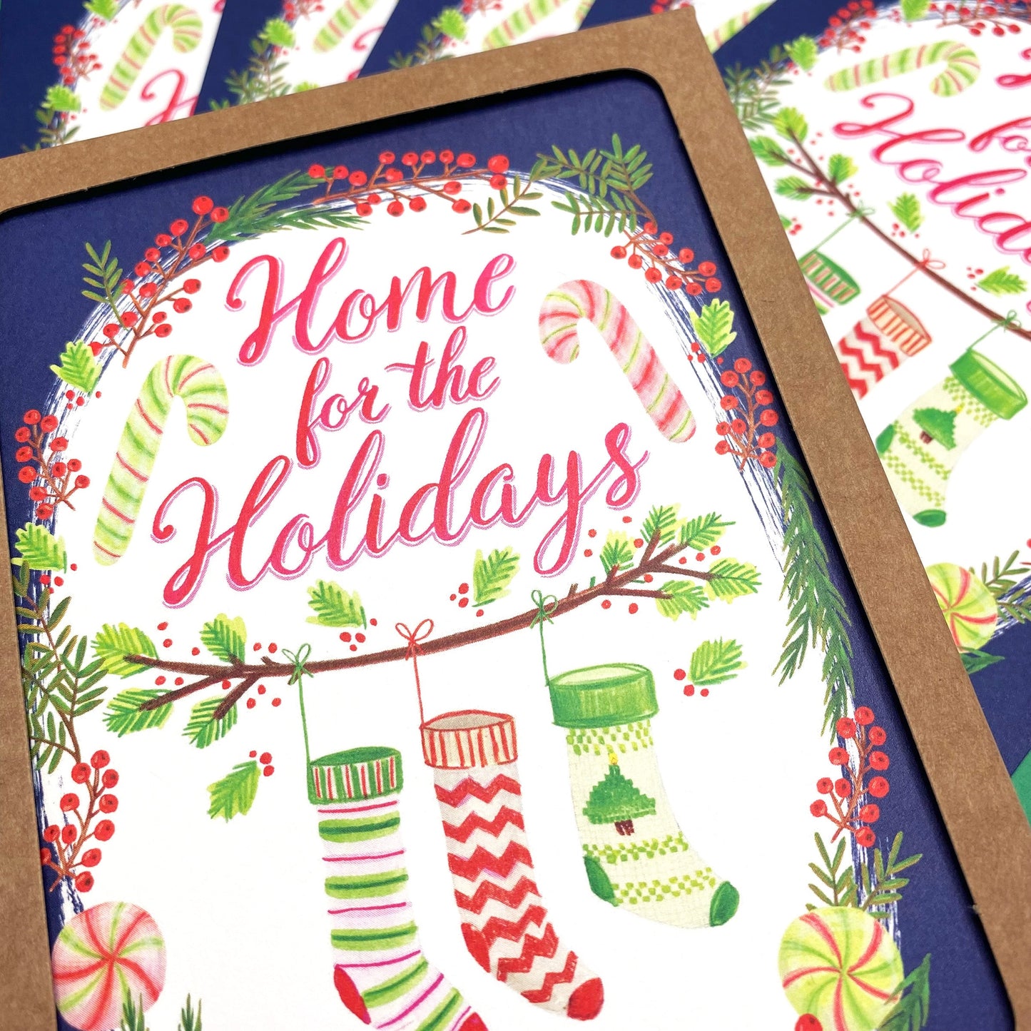 Boxed Set of 8 Cards-Home for the Holidays Greeting Cards-Wholesale