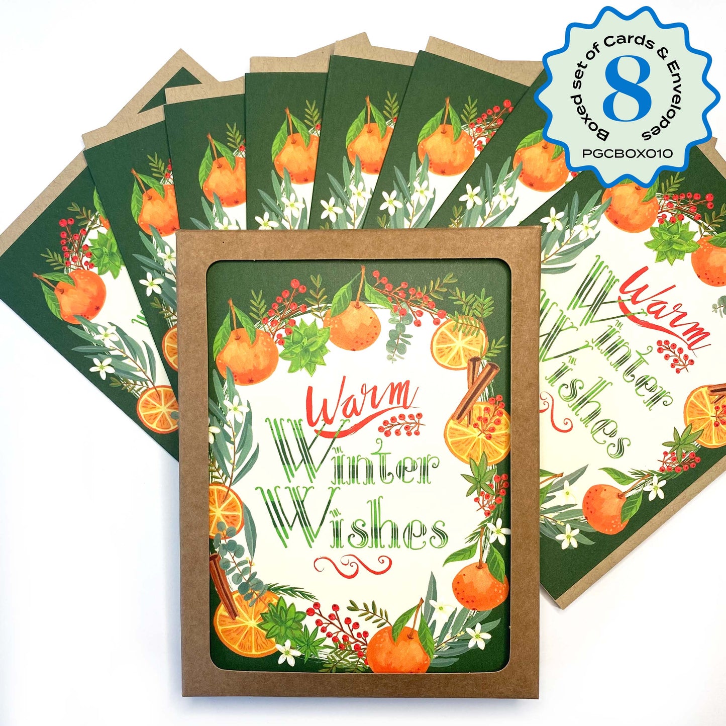 Boxed Set of 8 Cards-Warm Winter Wishes Greeting Cards-Wholesale