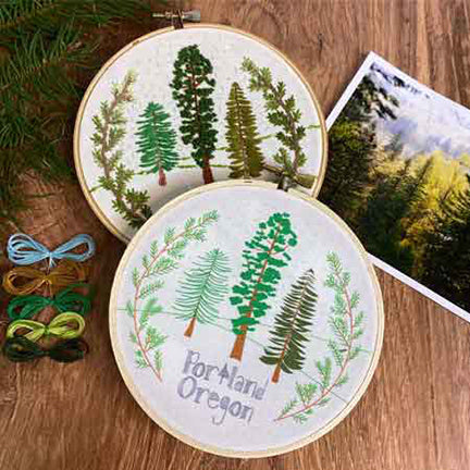 Portland Trees Embroidery Kit-Wholesale