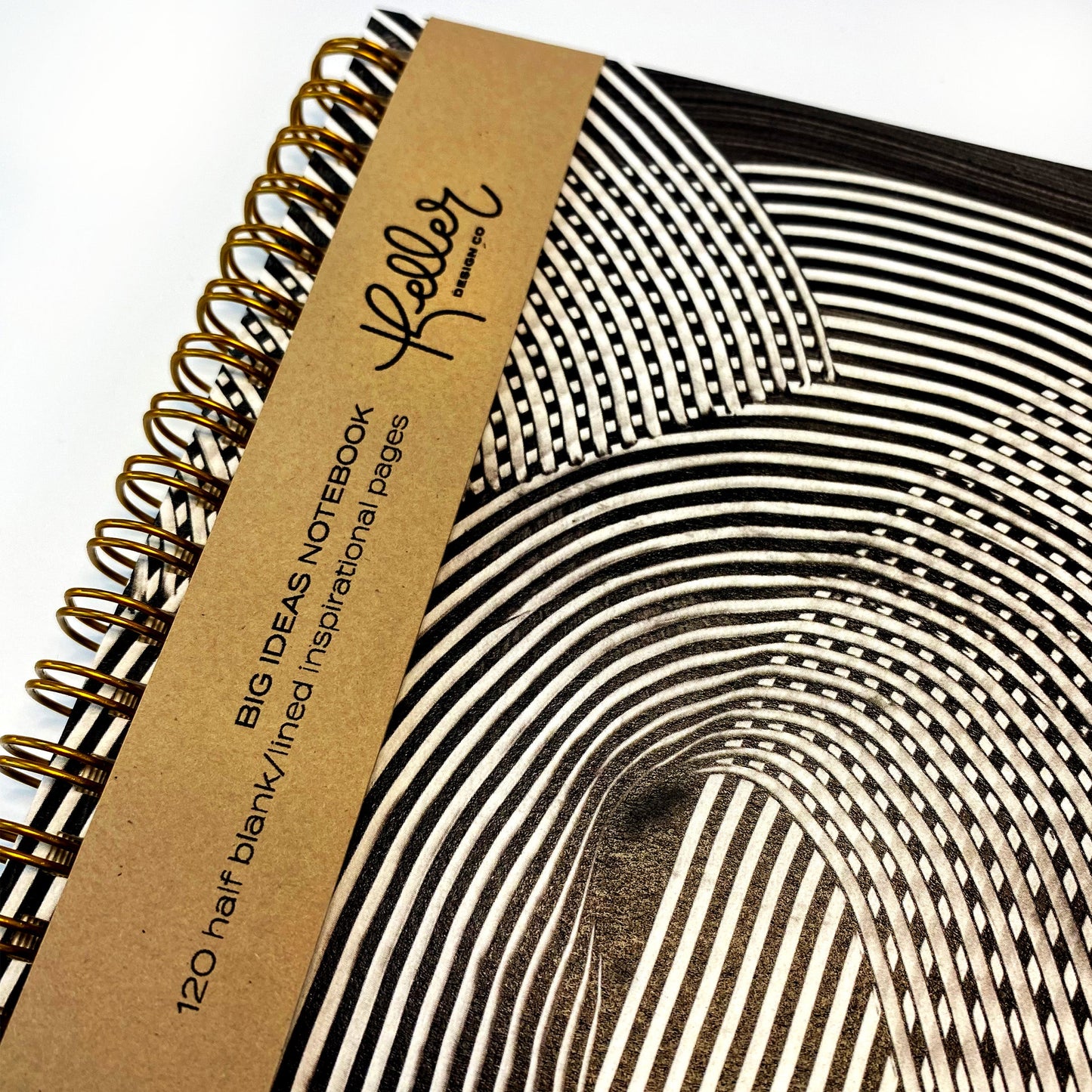 Curves Ahead: Black No.2-5.5”x8”- Big Ideas Spiral Bound Notebook-Wholesale