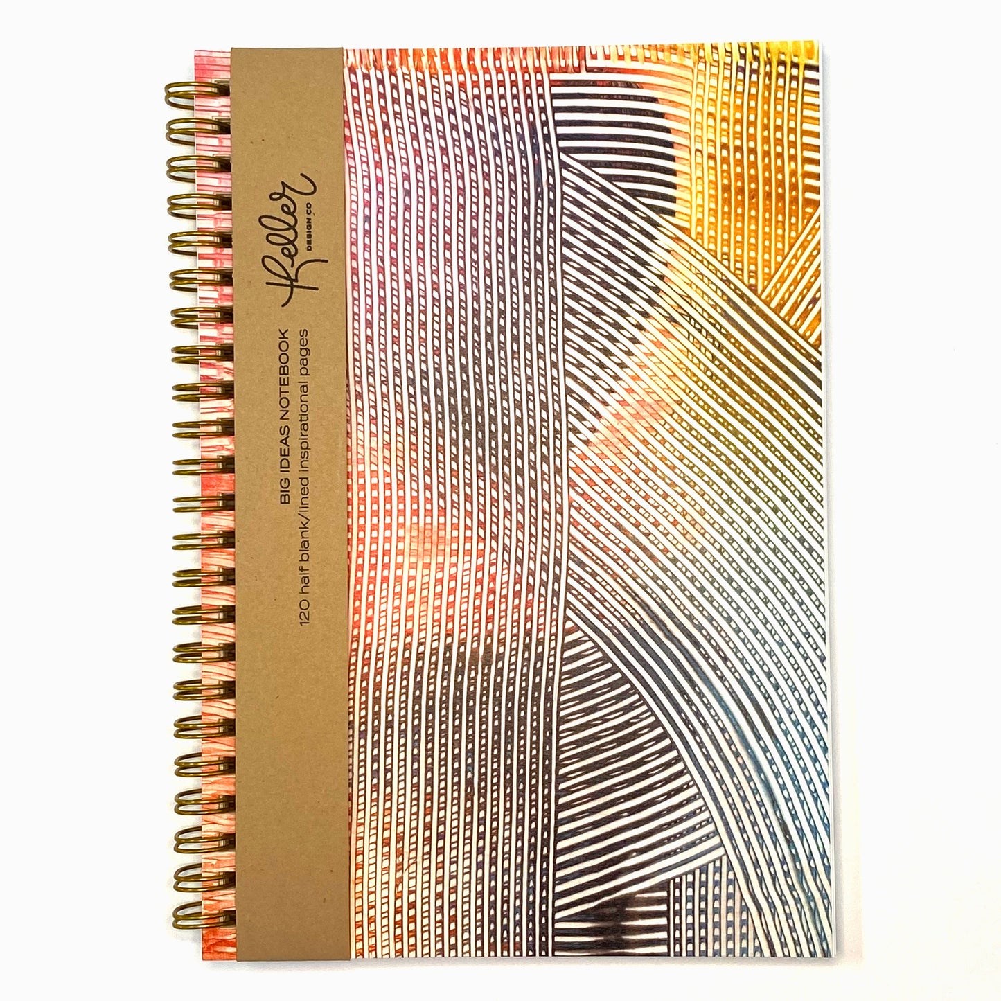 Curves Ahead:Faded Brights No.2-5.5”x8”- Big Ideas Spiral Bound Notebook-Wholesale