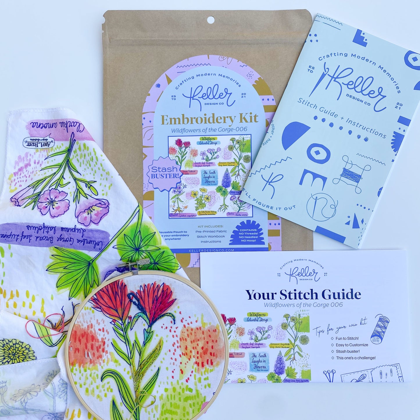 Stash Buster! Wildflowers Embroidery Kit-Wholesale