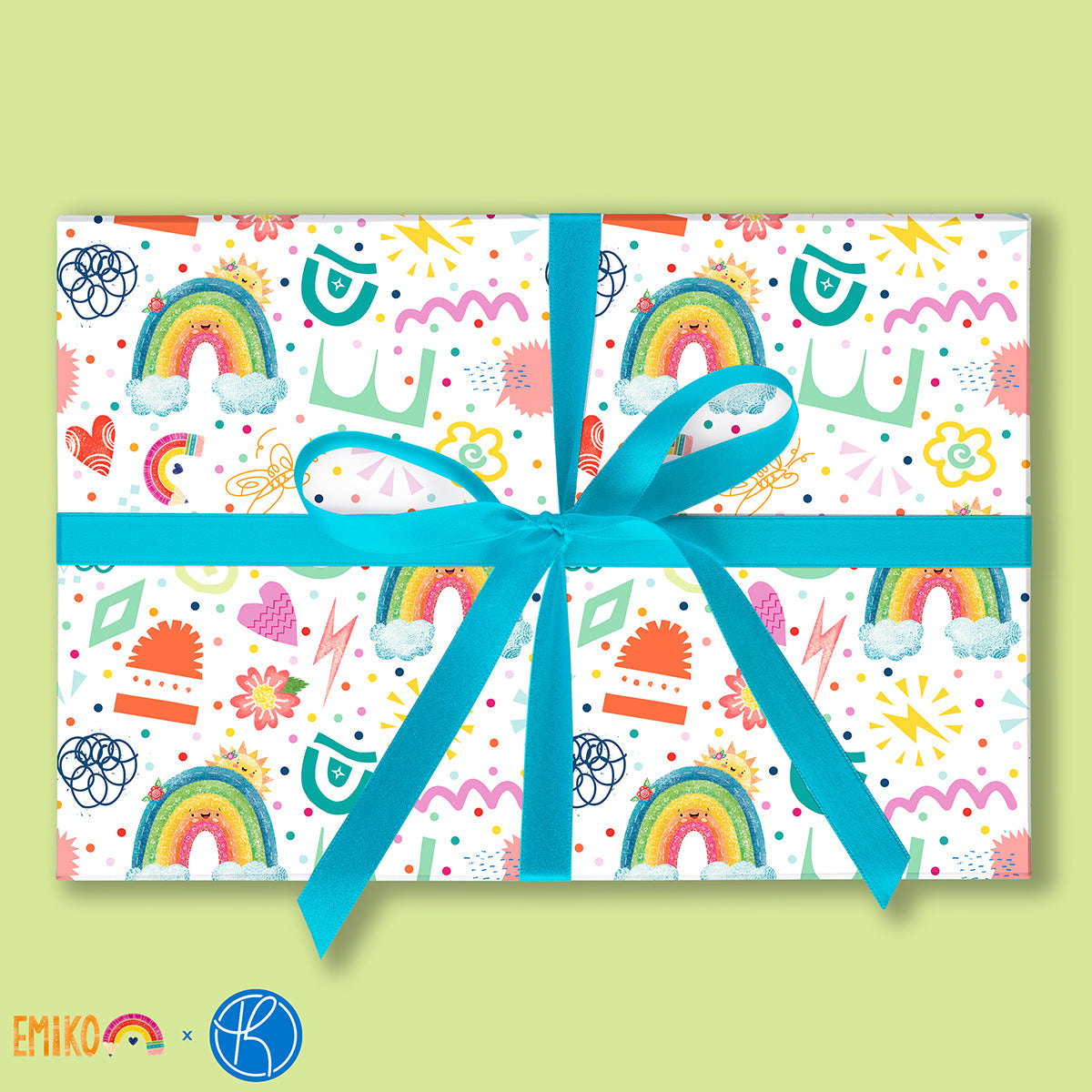Emiko Rainbow Mix Gift Wrap-3 Sheets-Wholesale