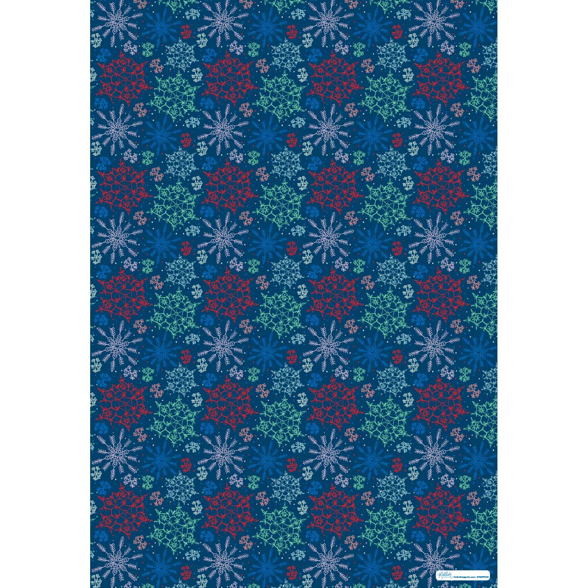 Let it Snow-Navy Gift Wrap-3 Sheets-Wholesale